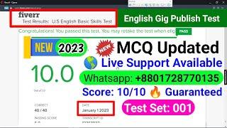 Fiverr English Test Answers 2023 | Live Support | English Skills Test for Gig Publish | 001