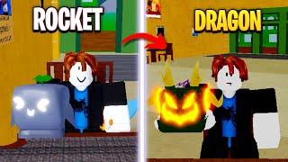 Trading From Rocket To Dragon As NOOB In One Video! (Blox Fruits)