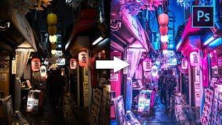 [ Photoshop Tutorial ] CYBERPUNK Color Effect (BLUE PINK)