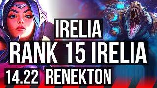 IRELIA vs RENEKTON (TOP) | 800+ games, Rank 15 Irelia | BR Challenger | 14.22