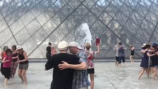 Queer Tango in the Fountains at the Louvre, Paris 1st July 2018