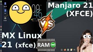 MX Linux 21 (XFCE) vs Manjaro 21 (XFCE): On RAM Usage