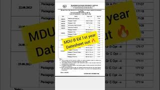 mdu b.ed exam date 2023|mdu b.ed 1st year exam date 2023 #mdu #mdudatesheet #mduexams #shorts
