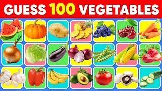 Guess 100 FRUITS and VEGETABLES in 3 seconds  100 Different Types of Fruit and Vegetables