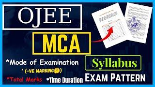 OJEE MCA Syllabus 2024 Details Analysis | All About OJEE MCA 2024 | OJEE MCA Preparation |