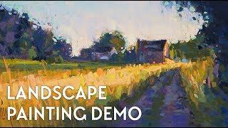 Landscape Painting Demo - Blue Country View