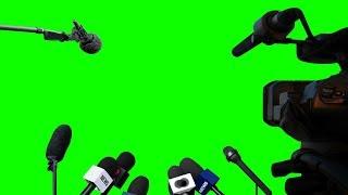 Green Screen Entrevista [Microphones] Press Conference Green Screen / Chroma Key, Pantalla Verde