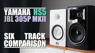 JBL 305P MKII  vs Yamaha HS5  ||  6-Track Comparison