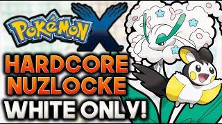 Pokemon X HARDCORE NUZLOCKE - White Only! (no items, no overleveling)