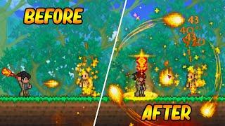 Terraria, But Damaging Enemies UPGRADE Reworked Magic Weapons...