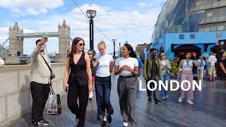 LONDON - Tower Bridge & Thames Walking Tour July 2024 - 4K @WalkingLondon_