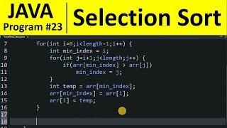 Java Program #23 - Sort Numbers using Selection Sort in Java