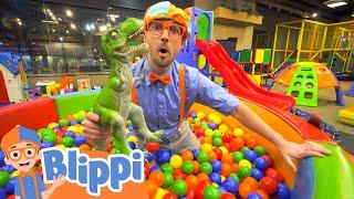 Blippi Visits an Indoor Playground! | Animals for Kids | Animal Cartoons | Learn about Animals