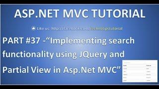 Part 37- Search record in Asp.net mvc using Jquery and Partial View