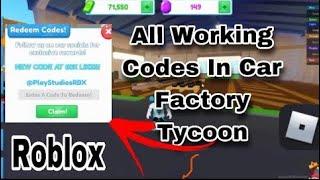 New Code & New Update In Car Factory Tycoon