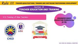 TEACHER EDUCATION AND TRAINING