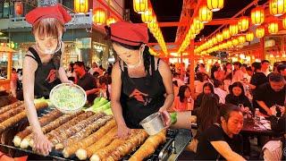 【中国敦煌大夜市】沙漠美食狂欢，颠覆想象！胡羊焖饼，驴肉黄面，泡儿油糕 | 穿越河西走廊，体验甘肃非遗美食【阿林去赶集】