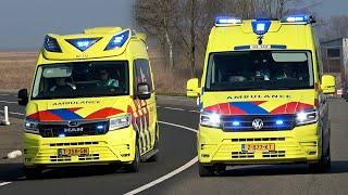 A1, Ambulance 02-112 Stiens & 02-142 Dokkum vanaf incidenten op Ameland & in Dokkum