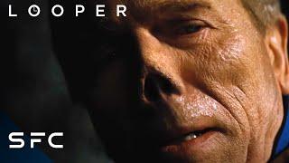 Looper | Sci-Fi Movie Clip | Disintegration Of Body Parts | Full Scene