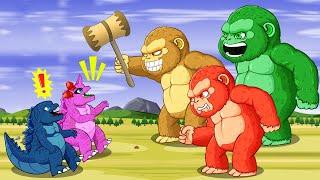 POOR BABY GODZILLA vs. KONG LIFE : GODZILLA VS KONG RAINBOW | Godzilla Animation Cartoon