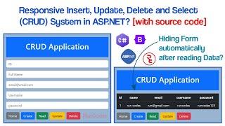 CRUD App in ASP.NET - How to Insert, Update, Delete and Read in ASP using SQL Server DB & Bootstrap
