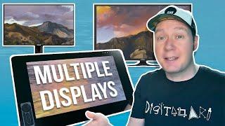 How to Use a MULTIPLE DISPLAY Digital Art Setup