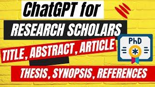 chatgpt for research | chatgpt for phd scholars | chatgpt writes thesis, synopsis,  #gomstechtalks