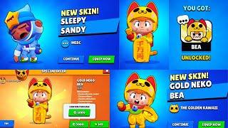 Buying Brawl Stars New Skin - Gold Neko Bea Brawl Stars - Sleepy Sandy Brawl Stars