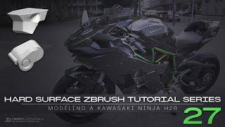 Hard Surface ZBrush Tutorial Series // Modeling A Kawasaki Ninja H2R // 27