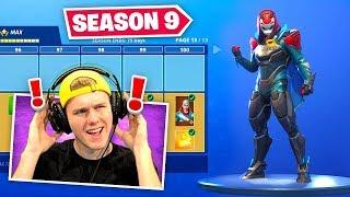 *NEW* SEASON 9 BATTLEPASS In Fortnite (100% UNLOCKED)