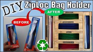 DIY ZIPLOC BAG ORGANIZER FROM FREE UPCYCLED BOX | RECYCLED KITCHEN ORGANIZATION