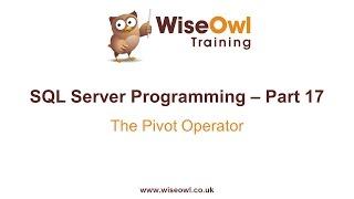 SQL Server Programming Part 17 - The Pivot Operator