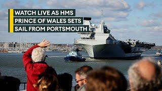 Britain's biggest warship HMS Prince of Wales sets sail