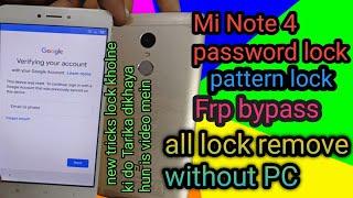 Readme note 4 FRP bypass unlock pattern password unlock Google account remove without pc