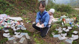 single mother Pick up bottles and scraps go sell,and suddenly found money