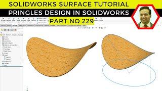 Designing a Pringles Chip in SolidWorks: Mastering Project Curve & Surface Commands | Part No 229