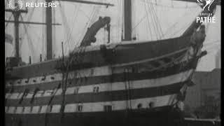 H.M.S. Victory dry-docked at Portsmouth (1921)