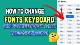 ℹ️ Paano palitan ang font style ng keyboard mo sa Facebook at messenger?ℹ️