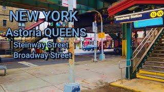 Walking in Astoria QUEENS on Steinway Street and Broadway Street