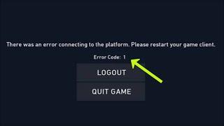 Valorant Error Code 1  - There Was An Error Connecting To The Platform. Please Reconnect Your Game