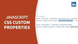 Javascript Tutorial - Explore custom properties in CSS