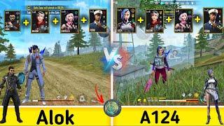 ALOK VS A124 ABILITY TEST IN LAST ZONE || GERENA FREE FIRE