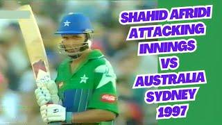 Shahid Afridi attacking Innings as Opener | Pakistan vs Australia | Sydney | 1997 ODI Cricket Series