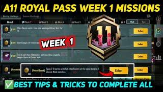 A11 WEEK 1 MISSION  PUBG WEEK 1 MISSION EXPLAINED  A11 ROYAL PASS WEEK 1 MISSIONC8S22 RP MISSIONS