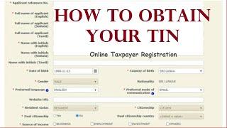 How to obtain a TIN / Taxpayer Registration / Taxpayer Identification Number | SL TAX SOLUTION