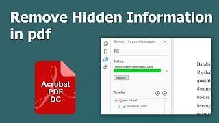 How to remove Hidden Information from pdf document using Adobe Acrobat Pro
