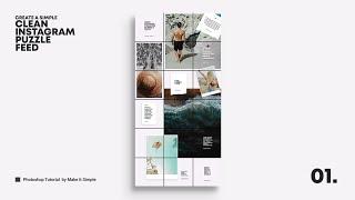 Photoshop Tutorial: Clean Instagram Puzzle Feed (FREE PSD TEMPLATE)