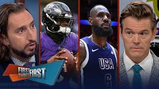 Team USA 'tested', Lamar Jackson's 'greatest' vision, Ravens' Super Bowl odds | FIRST THINGS FIRST