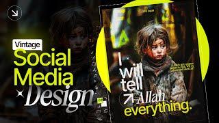 Vintage Graphic Design | Social Media Post | Afghan Child