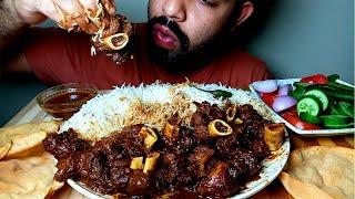 EATING Huge SPICY MUTTON CURRY || BASMATI RICE WITH EXTRA GRAVY ||mukbang eating show